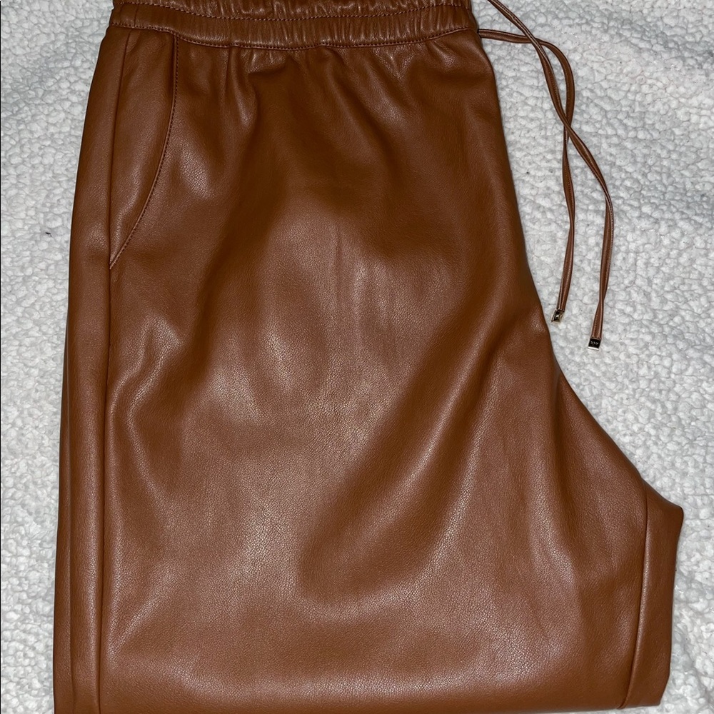NWOT Marc New York Pleather, Faux Leather, Vegan Leather Brown Dress Pants XL